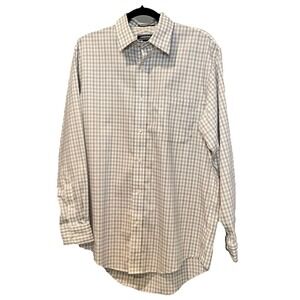 Lands End Men's Traditional Fit Button-down Shirt Size 15 1/2-33 Plaid‎ Pattern